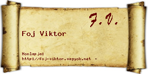 Foj Viktor névjegykártya